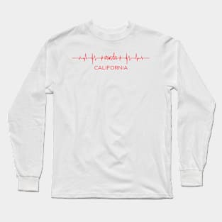 I Love Orinda California USA Heartbeat Funny T-Shirt For Men Women Custom Long Sleeve T-Shirt